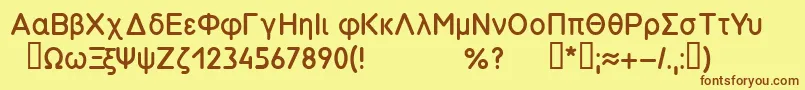 Symbol26.008вЂ“85 Font – Brown Fonts on Yellow Background