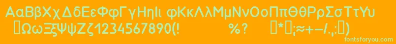 Symbol26.008вЂ“85 Font – Green Fonts on Orange Background