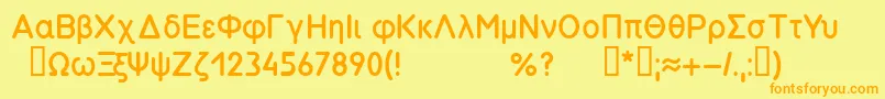 Symbol26.008вЂ“85 Font – Orange Fonts on Yellow Background