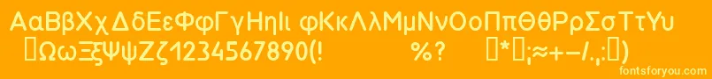 Symbol26.008вЂ“85 Font – Yellow Fonts on Orange Background