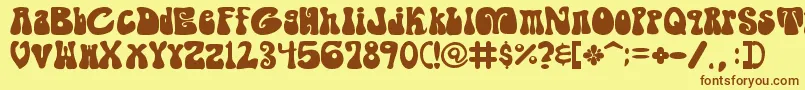 Shagade Font – Brown Fonts on Yellow Background