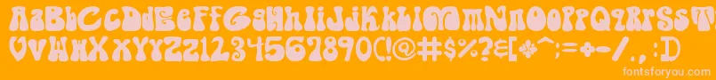 Shagade Font – Pink Fonts on Orange Background