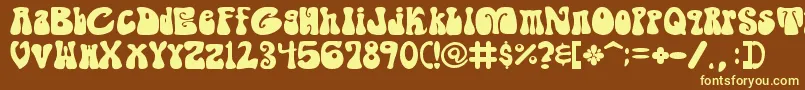 Shagade Font – Yellow Fonts on Brown Background