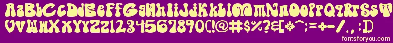 Shagade Font – Yellow Fonts on Purple Background