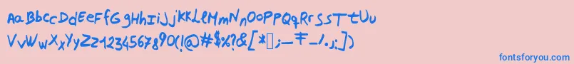 Mmn-fontti – siniset fontit vaaleanpunaisella taustalla