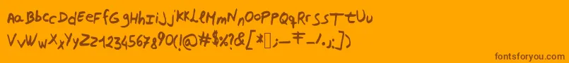 Mmn Font – Brown Fonts on Orange Background