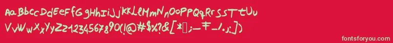Mmn Font – Green Fonts on Red Background