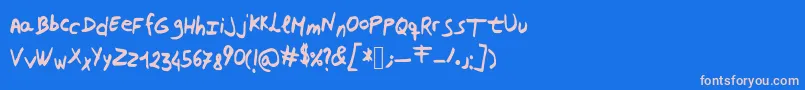 Mmn Font – Pink Fonts on Blue Background