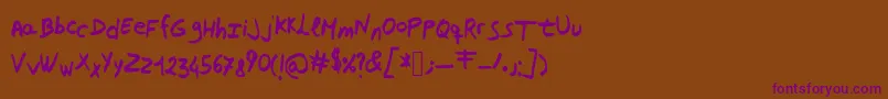 Mmn Font – Purple Fonts on Brown Background