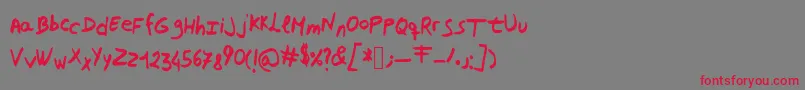 フォントMmn – 赤い文字の灰色の背景
