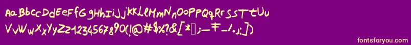 More about Mmn Font Mmn Font – Yellow Fonts on Purple Background