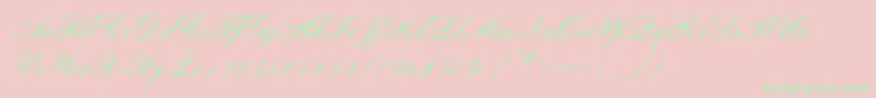 Bankscrd Font – Green Fonts on Pink Background