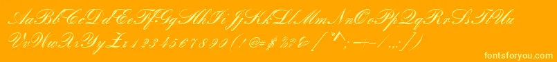 Bankscrd Font – Yellow Fonts on Orange Background