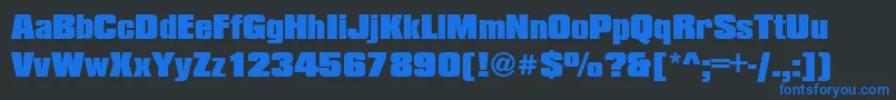 Шрифт CompressedBlackRegular – синие шрифты на чёрном фоне