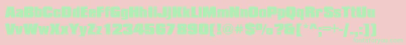 CompressedBlackRegular Font – Green Fonts on Pink Background