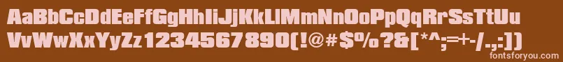 フォントCompressedBlackRegular – 茶色の背景にピンクのフォント