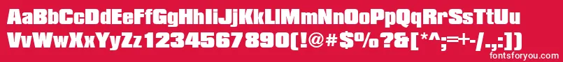 Czcionka CompressedBlackRegular – białe czcionki na czerwonym tle