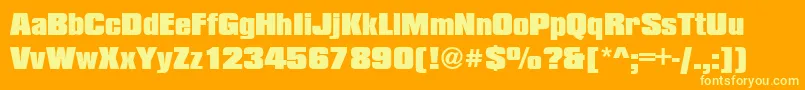 Шрифт CompressedBlackRegular – жёлтые шрифты на оранжевом фоне