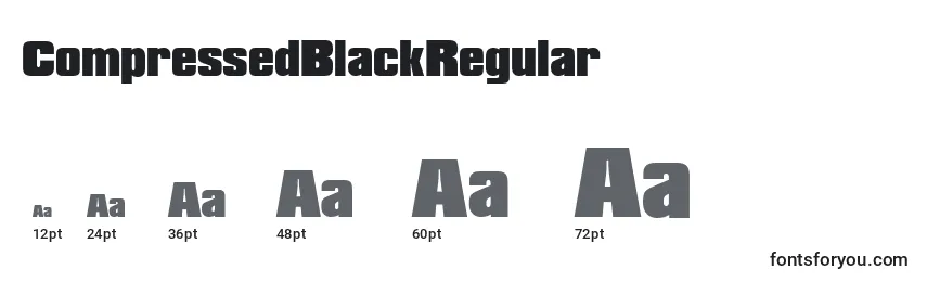 Размеры шрифта CompressedBlackRegular