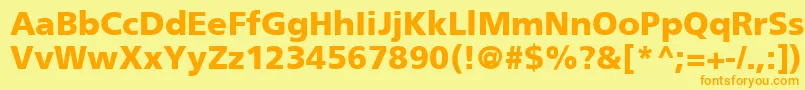 FrutigerCe75Black Font – Orange Fonts on Yellow Background