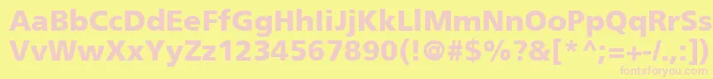 FrutigerCe75Black Font – Pink Fonts on Yellow Background