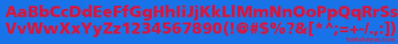 FrutigerCe75Black Font – Red Fonts on Blue Background