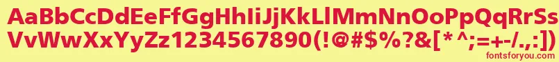 FrutigerCe75Black Font – Red Fonts on Yellow Background