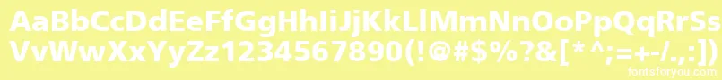 FrutigerCe75Black Font – White Fonts on Yellow Background