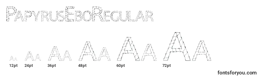Размеры шрифта PapyrusEboRegular