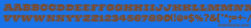 Thatssuper Font – Brown Fonts on Blue Background