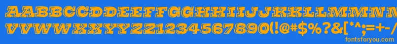 Thatssuper Font – Orange Fonts on Blue Background