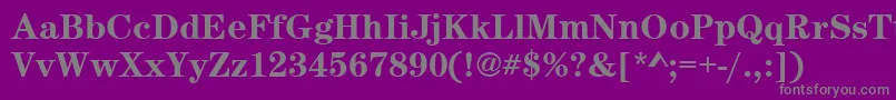 CenturynovaBold-Schriftart – Graue Schriften auf violettem Hintergrund