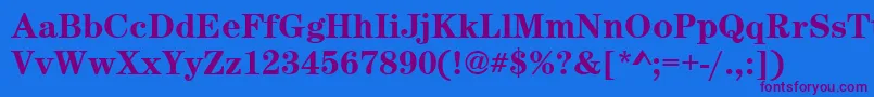 Weitere Informationen zur CenturynovaBold-Schriftart CenturynovaBold-Schriftart – Violette Schriften auf blauem Hintergrund