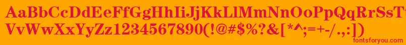 CenturynovaBold Font – Red Fonts on Orange Background