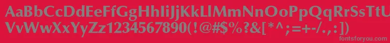 フォントOptimaltstdBlack – 赤い背景に灰色の文字