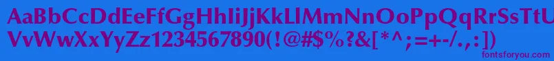 OptimaltstdBlack-Schriftart – Violette Schriften auf blauem Hintergrund