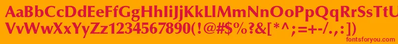 OptimaltstdBlack Font – Red Fonts on Orange Background