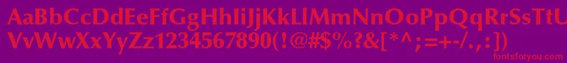 OptimaltstdBlack Font – Red Fonts on Purple Background