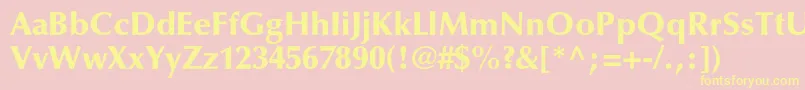 OptimaltstdBlack-Schriftart – Gelbe Schriften auf rosa Hintergrund