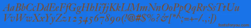 JansonOldstyleSsiItalicOldstyleFigures Font – Brown Fonts on Blue Background