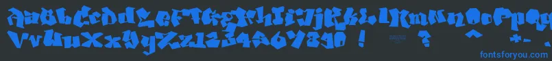 NoLicenseGhangPlain Font – Blue Fonts on Black Background