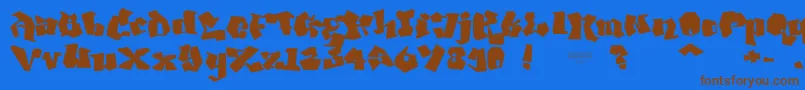 NoLicenseGhangPlain Font – Brown Fonts on Blue Background