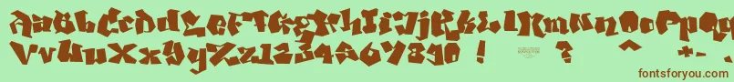 NoLicenseGhangPlain Font – Brown Fonts on Green Background