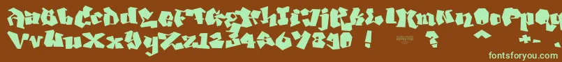 NoLicenseGhangPlain Font – Green Fonts on Brown Background