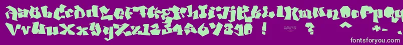 NoLicenseGhangPlain Font – Green Fonts on Purple Background