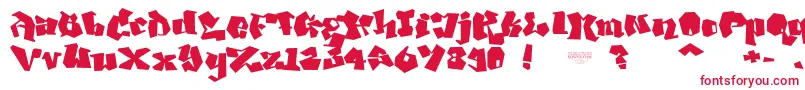 NoLicenseGhangPlain-Schriftart – Rote Schriften auf weißem Hintergrund