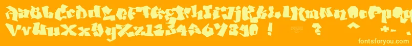NoLicenseGhangPlain Font – Yellow Fonts on Orange Background