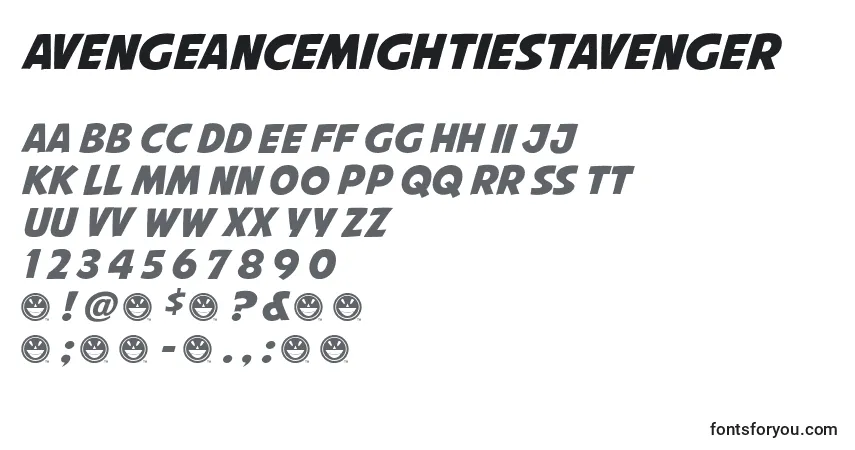 AvengeanceMightiestAvenger Font – alphabet, numbers, special characters