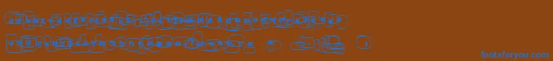 Po Font – Blue Fonts on Brown Background