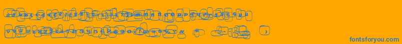 Po Font – Blue Fonts on Orange Background